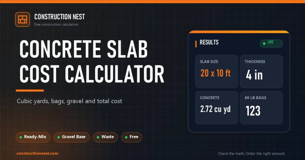 Concrete Slab Cost Calculator